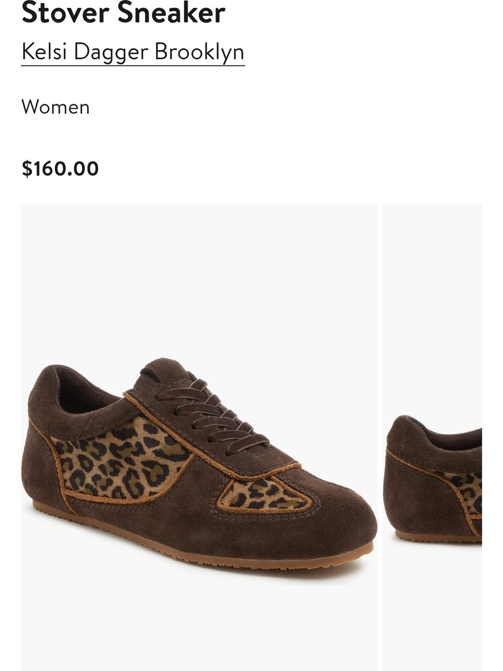 Kelsi Dagger Brown Suede Sneaker with Leopard Panels